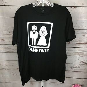 Game Over Marriage Funny Mens Short Sleeve T shirt